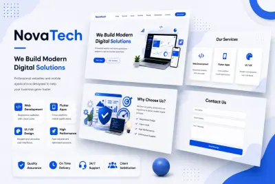 Landing Page احترافية لشركة تقنية