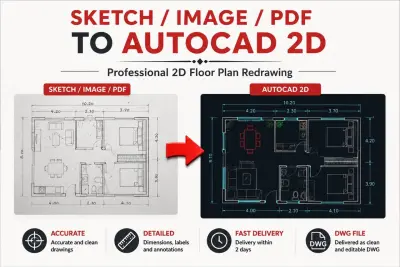 Sketch to Autocad 2D DWG