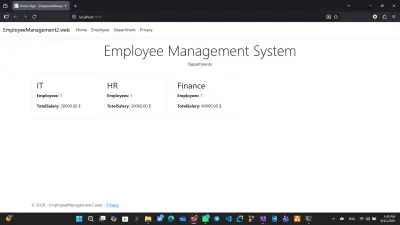 نظام إدارة الموظفين باستخدام ASP.NET Core