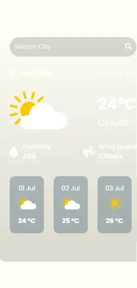 تطوير تطبيق طقس تفاعلي متكامل (Weather Forecast Web App) مع توقعات مستقبلية