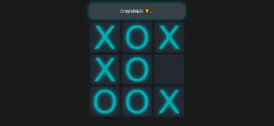 تطوير لعبة XO (Tic-Tac-Toe) تفاعلية احترافية مع وضع الذكاء الاصطناعي ومؤثرات حركية