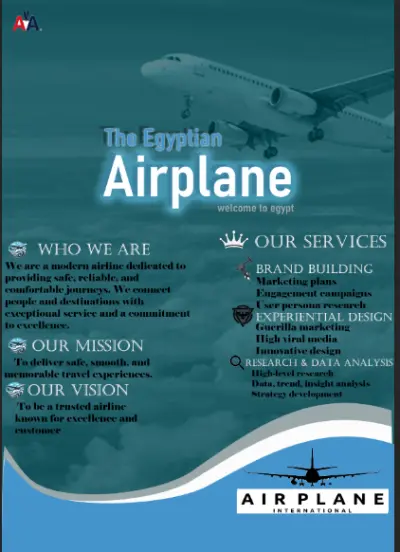 تصميم بروفايل تعريفي لشركة The Egyptian Airplane