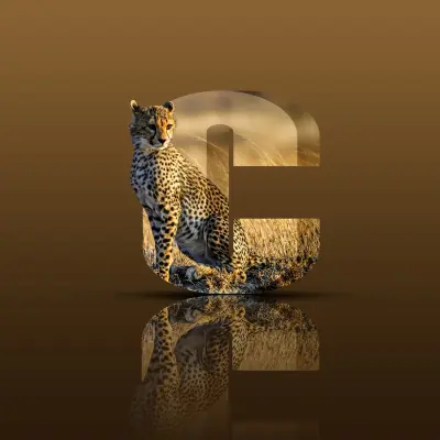 تصميم دمج احترافي – Cheetah Letter Manipulation