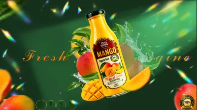 تصميم إعلان احترافي لعصير المانجو – Mango Juice Advertising Design
