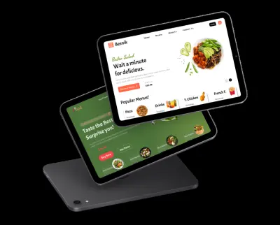 تصميم واجهة وموقع طلب وجبات وطعام أونلاين - Food Ordering Landing Page