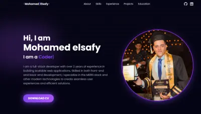 موقع معرض أعمال شخصي لمهندس فول ستاك (Portfolio Website)
