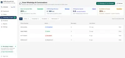 نظام إدارة التجارة الإلكترونية (COD) مع مساعد مبيعات ذكي عبر واتساب (WhatsApp AI Agent)