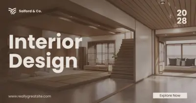 تصميم غلاف عرض تقديمي (Presentation) لشركة تصميم داخلي