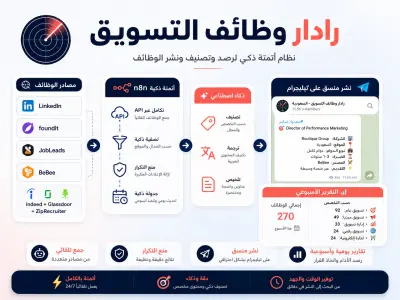 رادار وظائف التسويق — نظام أتمتة ذكي باستخدام n8n والذكاء الاصطناعي