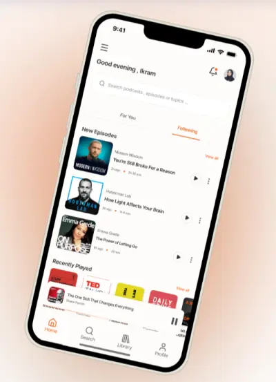 إعادة تصميم Podcast Addict لتحسين تجربة الاستماع