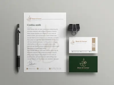 تصميم هوية بصرية متكاملة لمقهى Bean & Corner