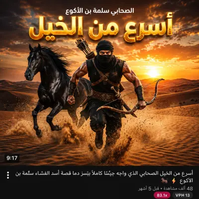 إنتاج فيديو قصصي سينمائي عن الصحابي سلمة بن الأكوع
