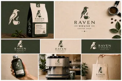 تصميم هوية بصرية متكاملة لمقهى RAVEN HOUSE
