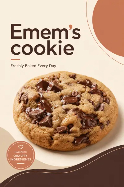 تصميم بوستر إعلاني احترافي لكوكيز الشوكولاتة (Emem's Cookie)