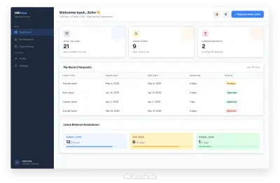 تصميم و تطوير موقع بيانات طلب الإجازة (HR-Leave System)
