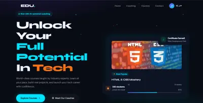 منصة EDU التعليمية – واجهة أمامية تفاعلية