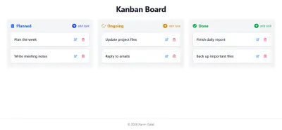 تطبيق إدارة المهام وتنظيم سير العمل (Kanban Task Manager)