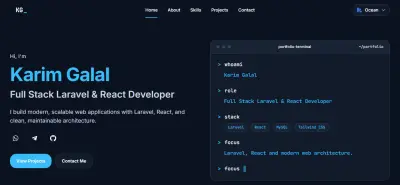 تصميم وتطوير موقعي الشخصي الاحترافي كمطور Fullstack