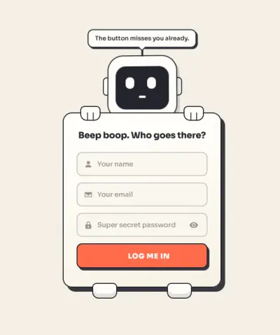 Responsive Robot Login Page