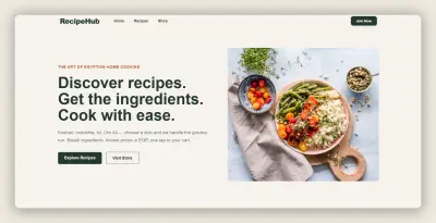 تطوير منصة وصفات ومستلزمات الطبخ – RecipeHub