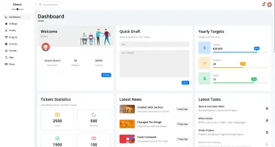 لوحة تحكم احترافية باستخدام Bootstrap