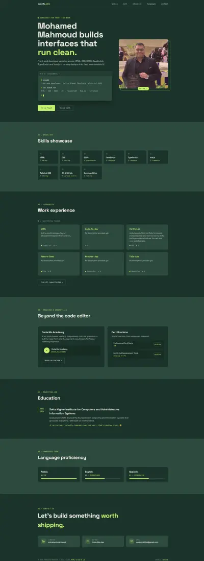 إنشاء Portfolio