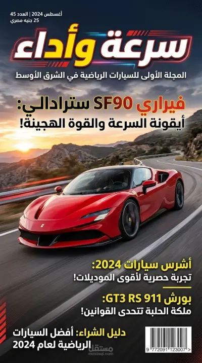 تصميم واجهة مجلة سيارات