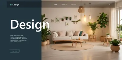 تصميم واجهة هبوط إبداعية وعصرية (UI/UX) لبراند تصميم داخلي "55Design"