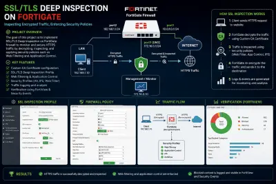 صورة العمل تأمين وفحص حركة HTTPS المشفرة باستخدام SSL/TLS Deep Inspection على FortiGate