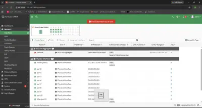 صورة العمل Configured a virtual FortiGate firewall environment as part of a Network Security project.