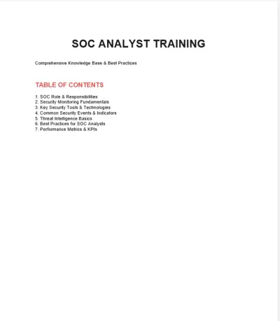 Analyst Training knowledge basics