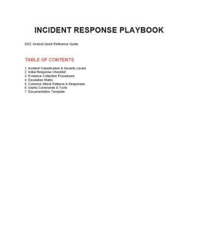 Incident response playbook