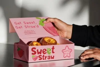 مشروع تصميم هوية بصرية متكاملة - Sweet Straw