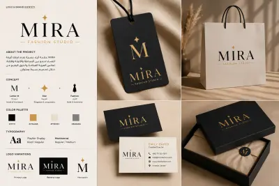 تصميم شعار وهوية بصرية لعلامة أزياء - MIRA