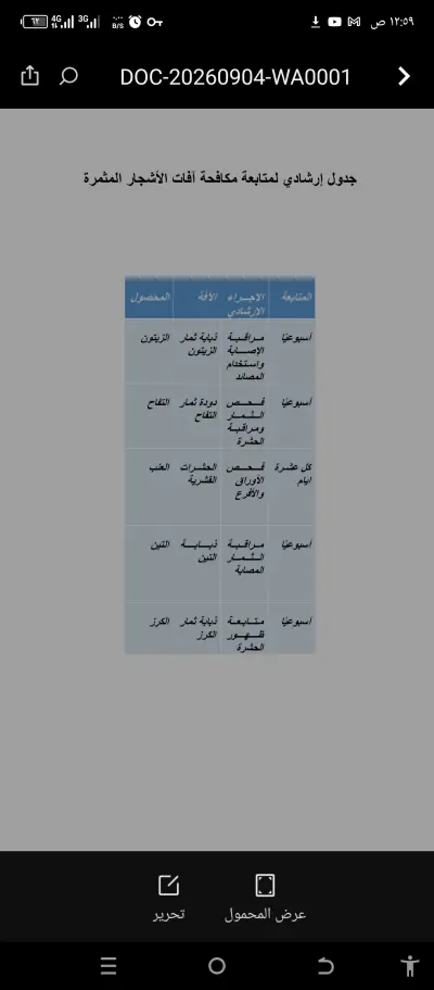 تنسيق جدول زراعي احترافي باستخدام Word