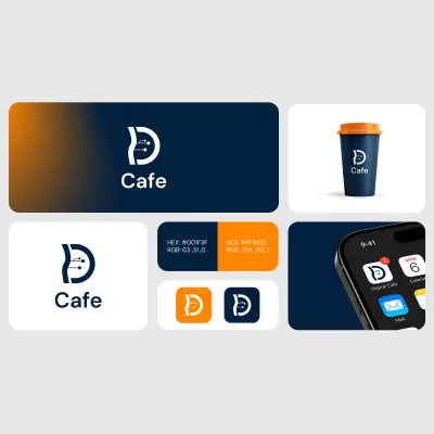 هوية بصرية كاملة لمقهى D CAFE