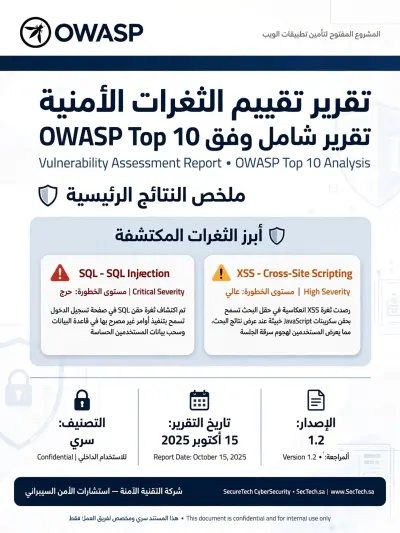 فحص ثغرات موقع وتقرير OWASP Top 10