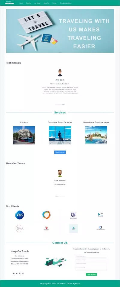 Travel agency portfolio