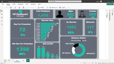 تقرير عام الى مدير الموارد البشريه Power Bi