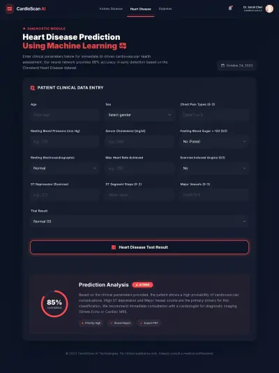 نظام متكامل للتنبؤ بالأمراض المزمنة (السكري – أمراض القلب – أمراض الكلى) باستخدام تقنيات Machine Learning