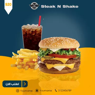 تصميم سوشيل ميديا لمطعم برجر