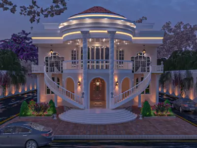 رندر لواجهة خارجية لفيلا