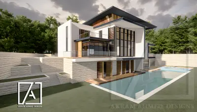 تصميم خارجي وداخلي لفيلا مودرن - البساطة والجاذبية