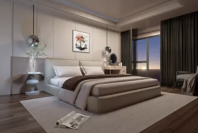 تصميم غرفة نوم يجمع بين بين البساطة و العصرية