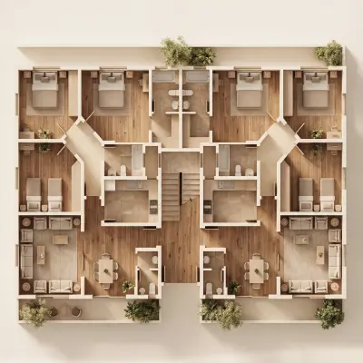 تصميم وتوزيع الفرش الداخلي ثلاثي الأبعاد