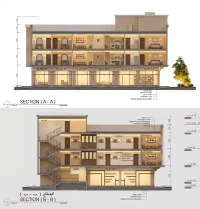 التصميم المعماري المتكامل للعمارات السكنية – الفيلات – المباني التجارية والإدارية