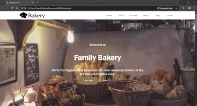 تصميم موقع واجهات (Landing Website) لمخبز محلي بتقنيات HTML وCSS متجاوبة