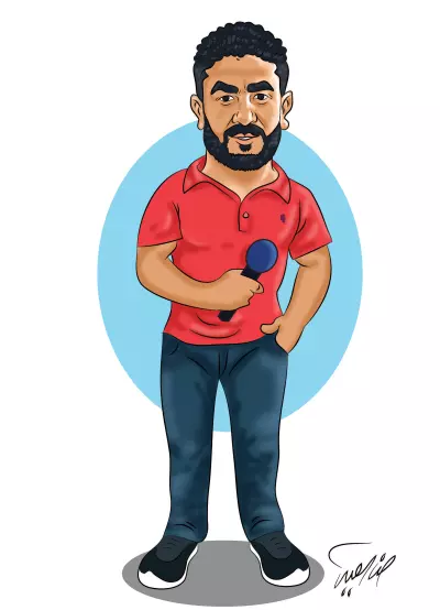 تصميم شخصية بإسلوب كاريكاتيري.