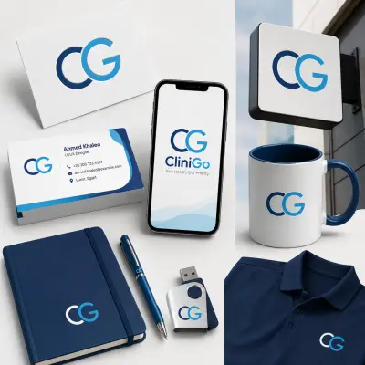 تصميم شعار احترافي لتطبيق CliniGo الطبي