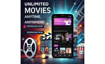 تصميم إعلان لتطبيق بث الأفلام والمسلسلات